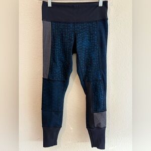 Lululemon Wunder Under Sz 4 Blue Sashiko Kanoko Twist Inkwell Patchwork